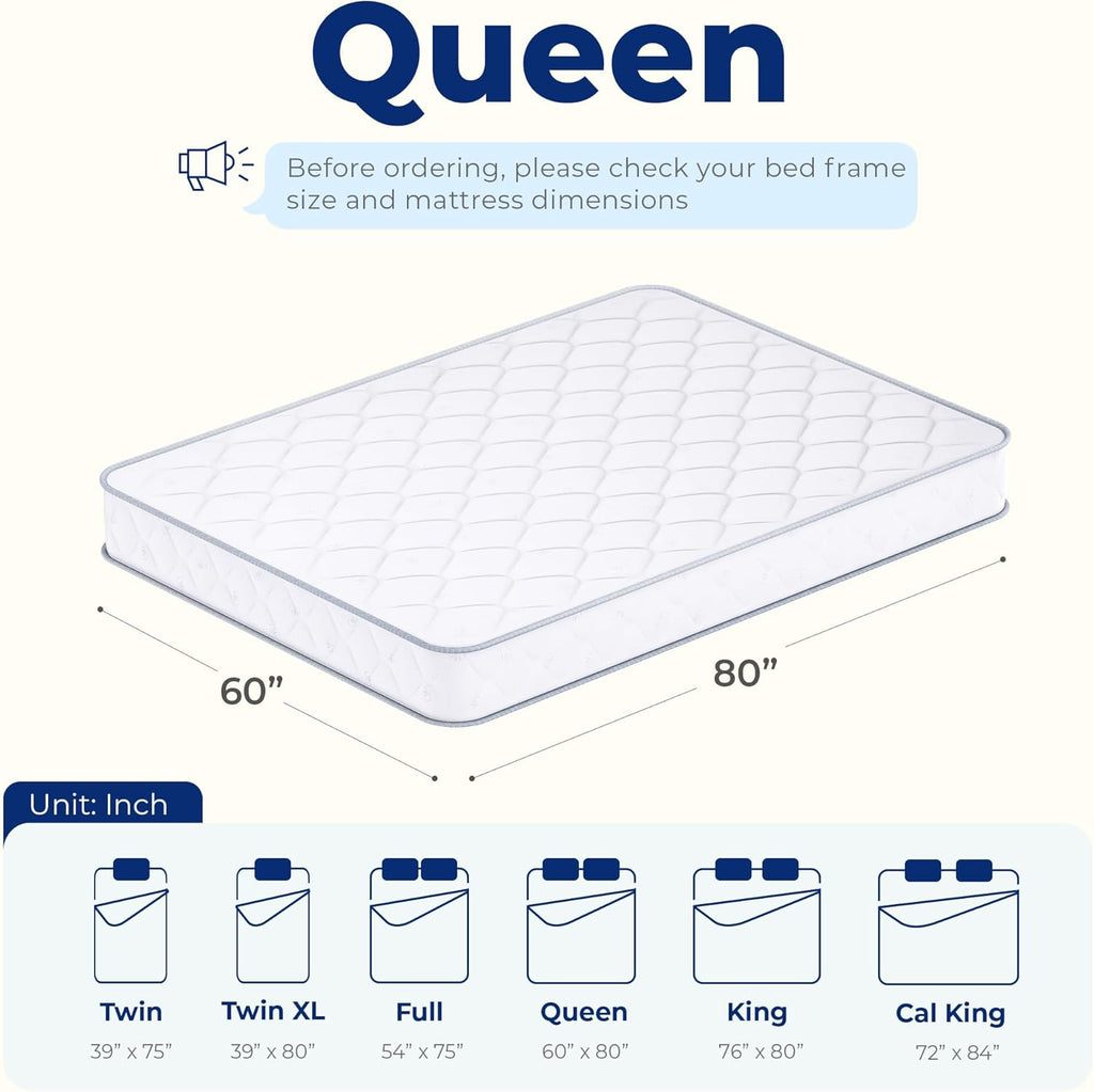 Neo Sleep Queen Size Mattress - 8 Inch Hybrid Comfort with Cooling Gel Memory Foam & Spring