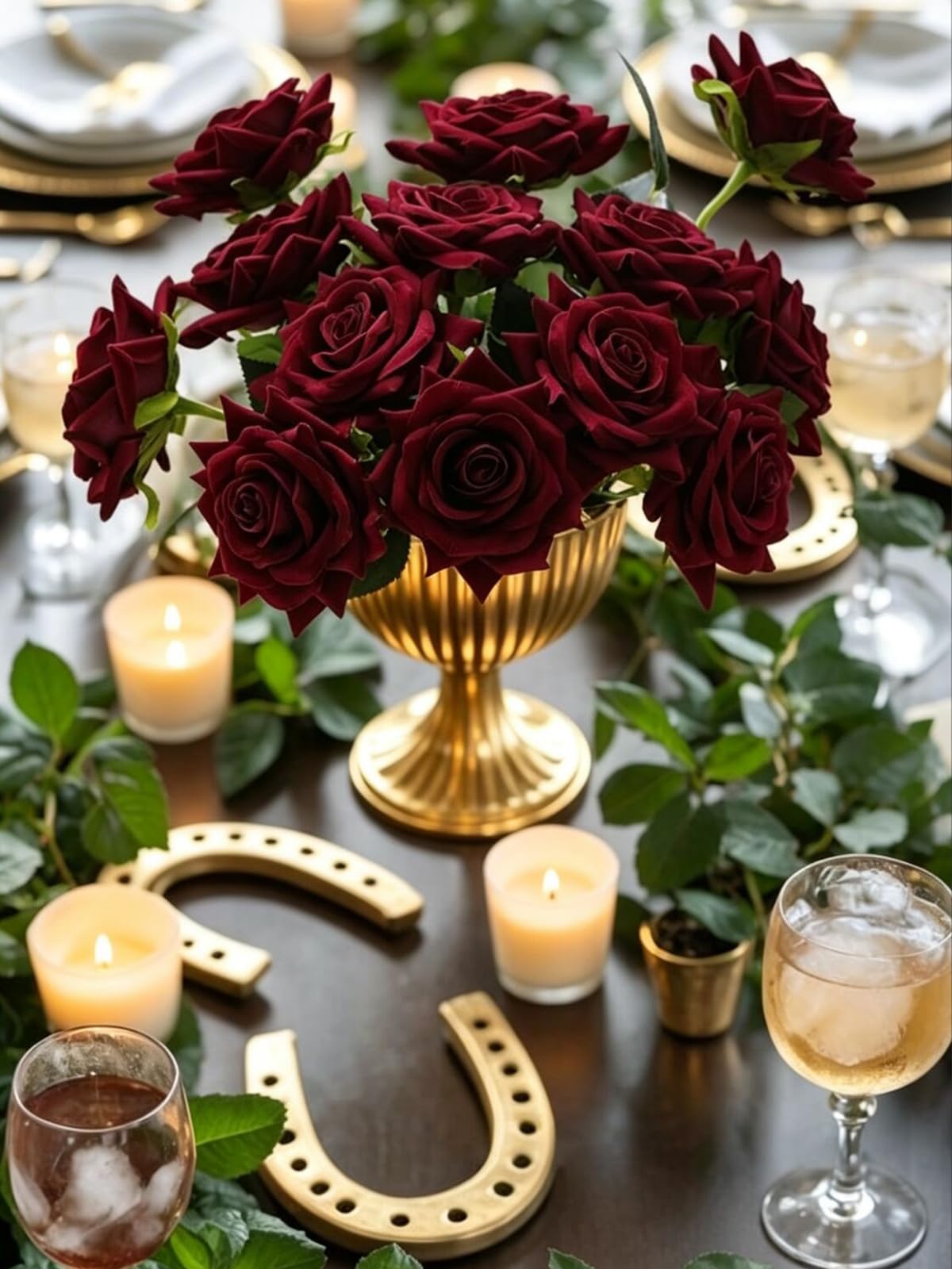 Floweroyal 15PCS Burgundy Roses, Artificial Flowers 4.33" Velvet Flowers with Long Stem Fake Roses for Mom, Wife, Anniversary Birthday Valentine's Day Gift for Women