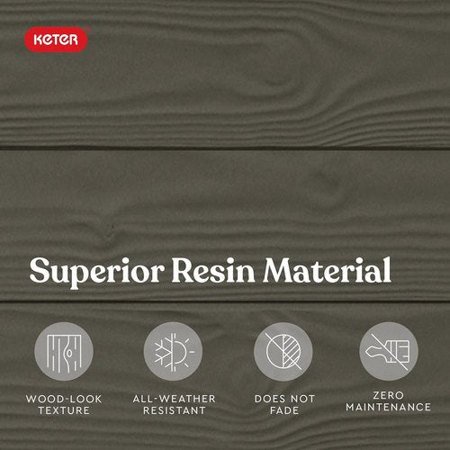 Keter Westwood Outdoor Storage Box - 150 Gallon Resin for Patio Furniture & Garden Tools | Taupe