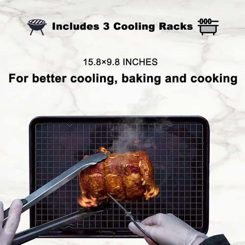 Hunnycook Cooling Rack - 15.8”×9.8” Stainless Steel Baking Rack | Oven Safe, Versatile for Cooking & Baking