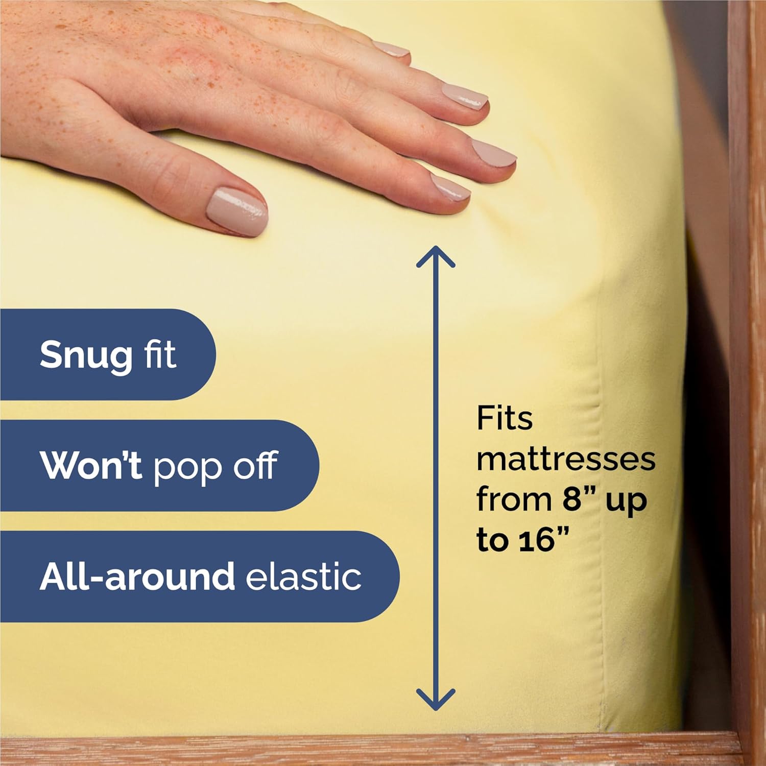 Split King Size 5-Piece Sheet Set - Comfy, Breathable & Cooling Bed Sheets - Luxury Hotel Quality - Deep Pockets, Soft, Wrinkle-Free - Oeko-Tex Certified - Yellow