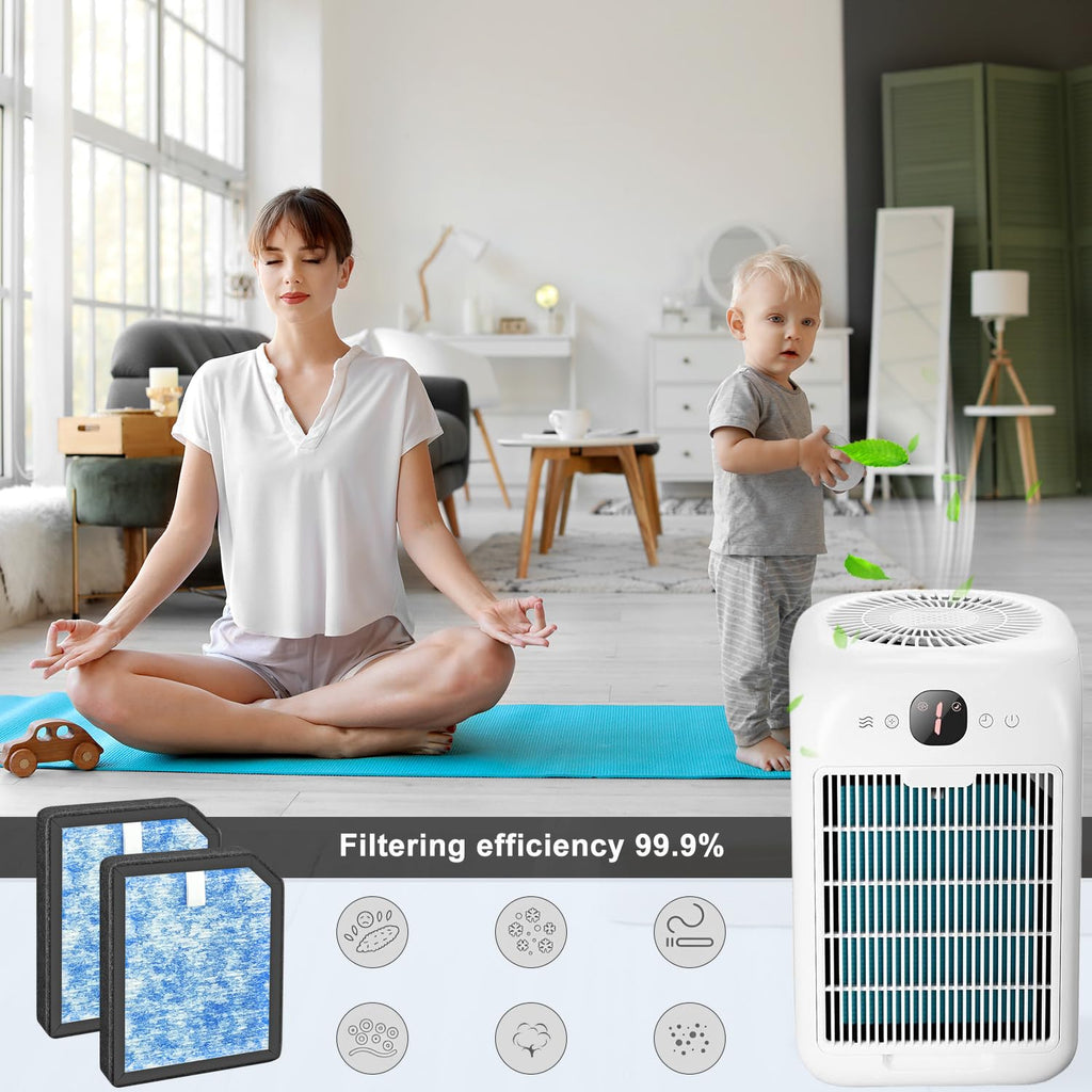 Can-Meageren AP1501 HEPA Replacement Filter, Compatible with Aircillin AP1501 Air Purifier, H13 3-in-1 HEPA Filter High-Efficiency Carbon Filter Filtration (4 Pack)