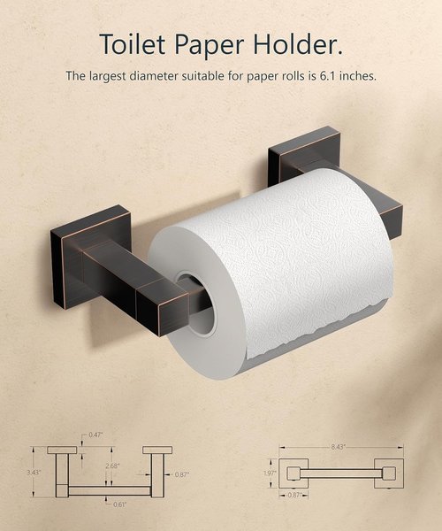 FORIOUS Toilet Paper Holder - Rustproof Stainless Steel Double Post Design | Oil Rubbed Bronze Finish