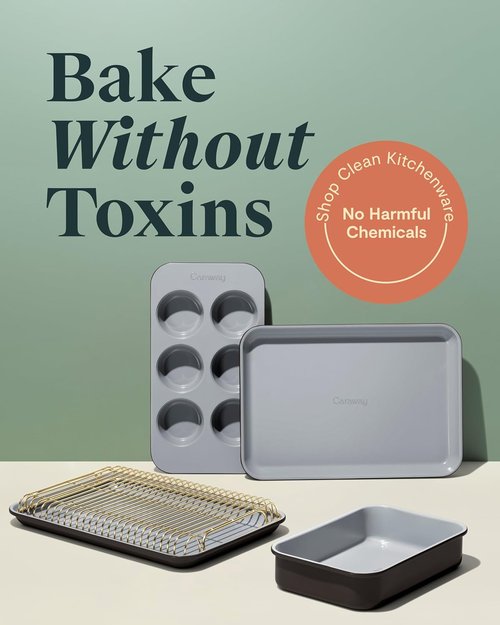 Caraway Mini Bakeware Set - Non-Stick, Non-Toxic Ceramic Coating - Compact Pans for Small Kitchens - Black