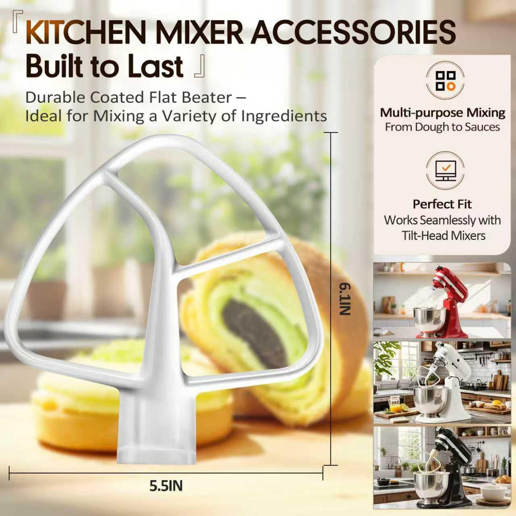 Coated Flat Beater Replacement for KitchenAid 4.5-5 Qt Tilt-Head Stand Mixer, Durable Paddle Attachment for Efficient Mixing & Easy Cleanup,Replacement K45B
