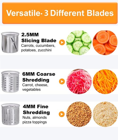 FavorKit Fresh Prep Slicer Shredder Attachment for KitchenAid Stand Mixers, Stainless Steel Large Salad Maker,Cheese Grater Accessories with 3 Thick Blades,Dishwasher Safe