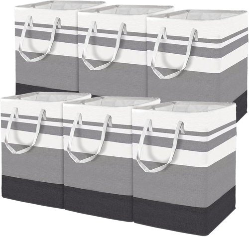 Freestanding Large Laundry Hamper by [Brand Name] - 75L Collapsible Basket with Easy Carry Handles | Gradient Grey
