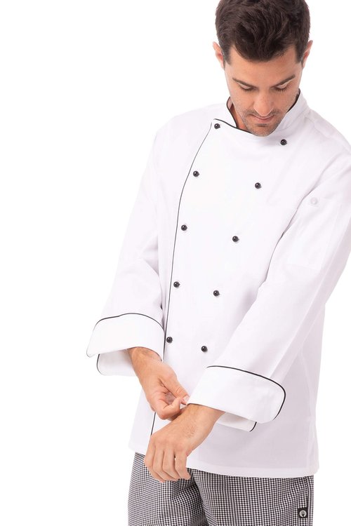Chef Works Men's Newport Executive Chef Coat, White, Medium