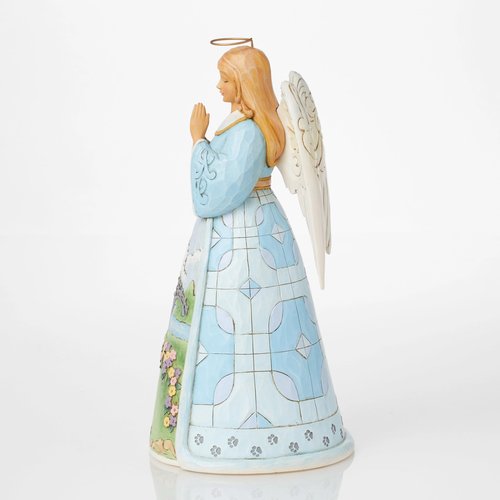 Enesco Jim Shore Heartwood Creek Rainbow Bridge Pet Bereavement Angel Figurine- Stone Resin Hand Crafted Painted Collectible Decorative Figurines Home Decor Pet Memorial Statue, 9.7 Inch