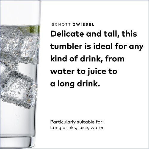SCHOTT ZWIESEL Basic Bar Tumblers 13 Ounce (Set of 6), Medium-Sized Longdrink Glasses, Dishwasher-Safe Tritan Crystal Glasses, Made in Germany