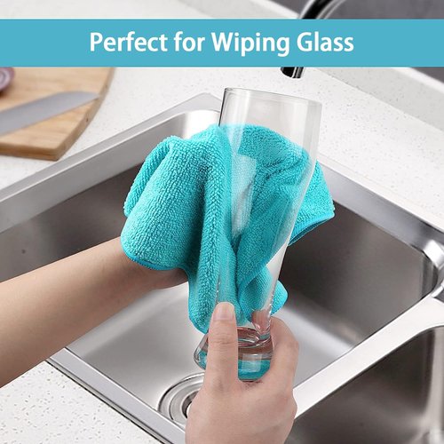 HOMEXCEL Microfiber Cleaning Cloths - 12 Pack Assorted Colors | 11.5" x 11.5" Durable Towels