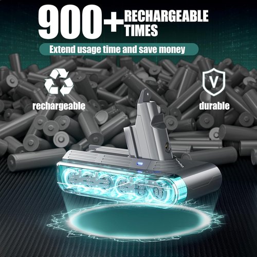 EGR Premium V6 Battery Replacement - 9000mAh for Dyson V6 Animal/Absolute/Motorhead | Compatible with SV03-SV09