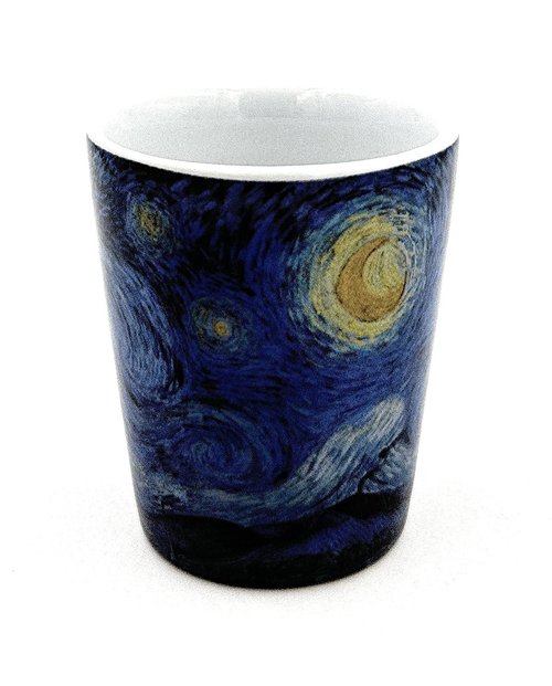 Starry Night Shot Glass Vincent Van Gogh Porcelain Wine Glass Dishwasher Safe Shotglass Art Print Floral Wiskey Cup Artistic Gifts for Dad Mum Birthday