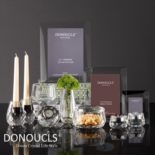Donoucls Crystal Napkin Holder Rings Square Design Christmas Decorations for Dinner Set of 12