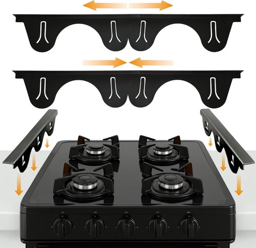 Linda’s Essentials Stainless Steel Stove Gap Covers - Adjustable 13.8" to 27.5" | 2 Pack Counter & Oven Filler