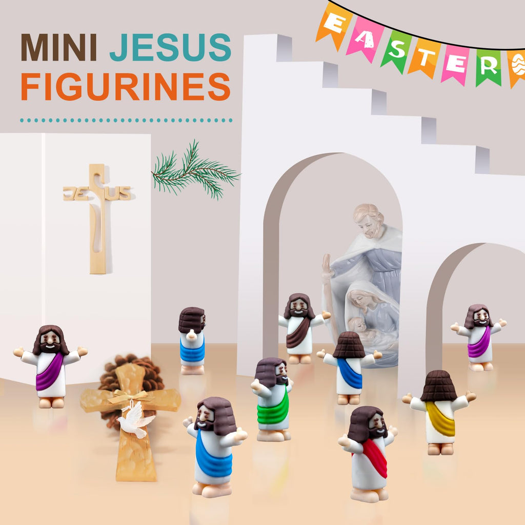 Seprochoo Little Jesus Figures - Mini Jesus Figurines in Bulk for Easter (30, Multicolor)