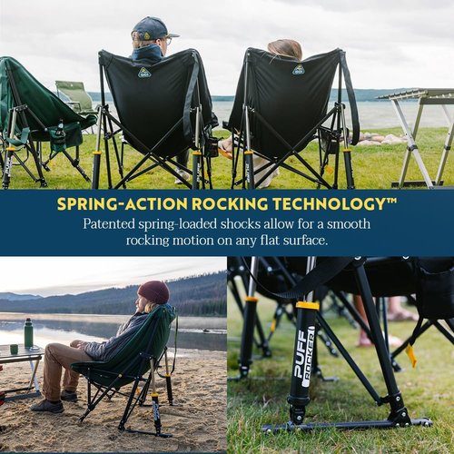 GCI Outdoor Puff Rocker - Comfortable Folding Chair for Relaxation | Navy Color