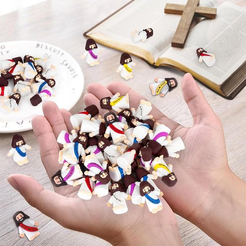 Little Jesus Figures - 60PCS Mini Religious Party Favors for Sunday School & Easter Egg Hunts