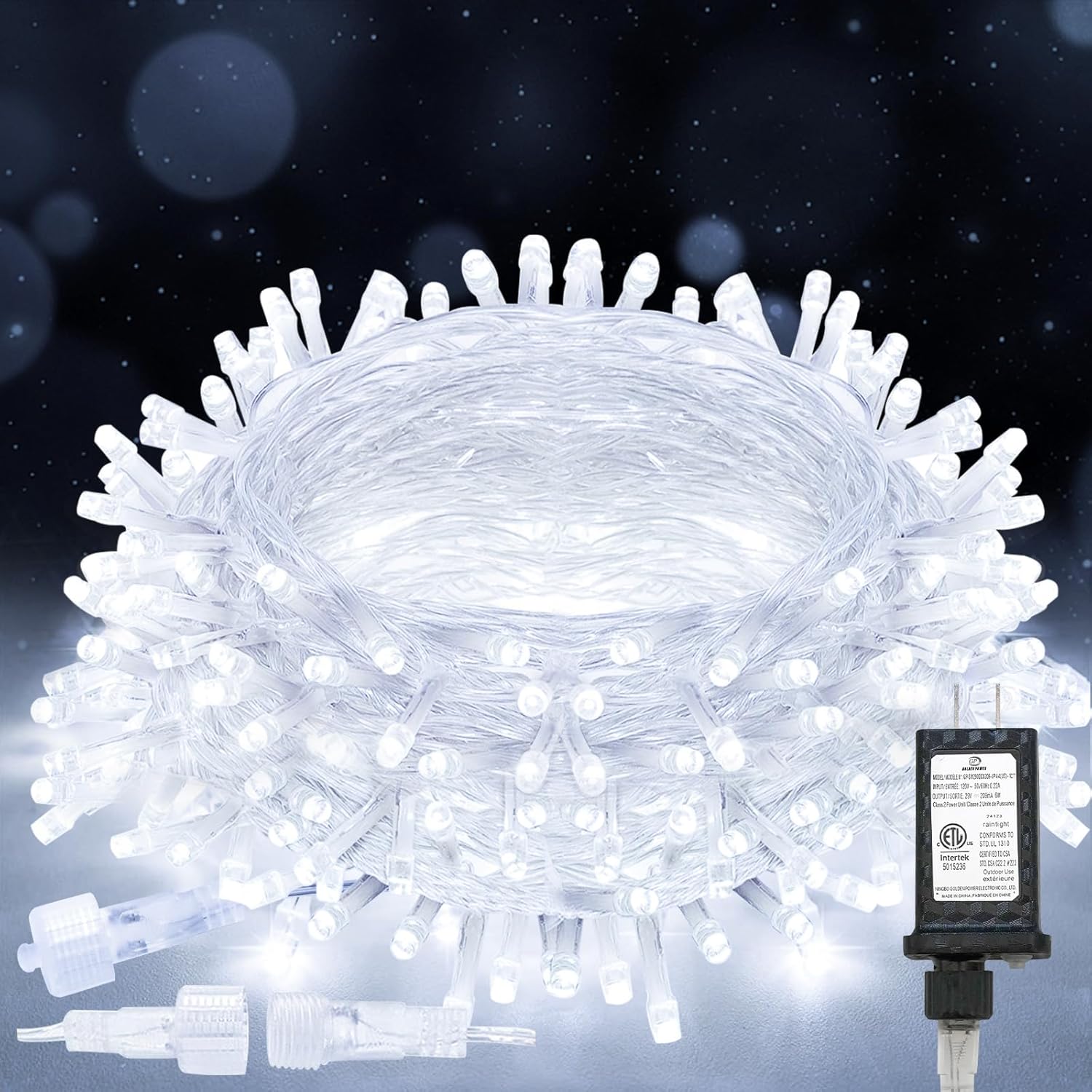 Suddus 33ft 100 LED White String Lights - Timer & 12 Modes for Indoor/Outdoor Decor | Perfect for Christmas, Weddings, Parties