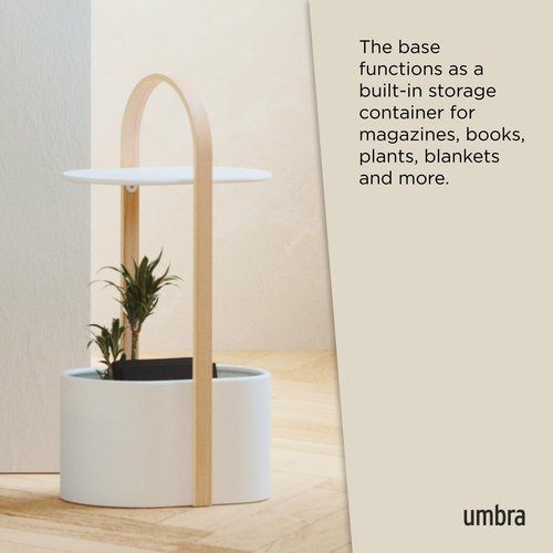 Umbra Bellwood Side Table with Storage and Cable Management, White