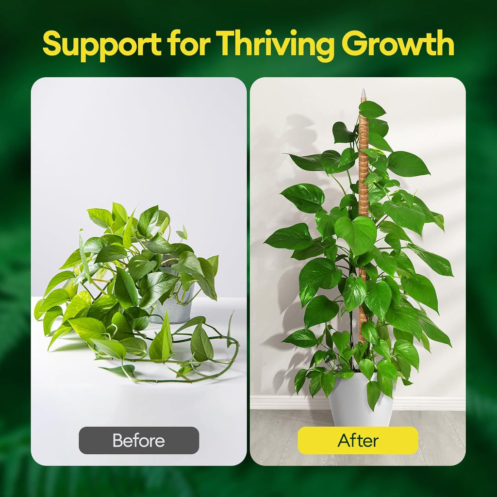 Maygrove 48” Bendable Moss Pole - 3-Pack Plant Support for Monstera & Climbing Indoor Plants