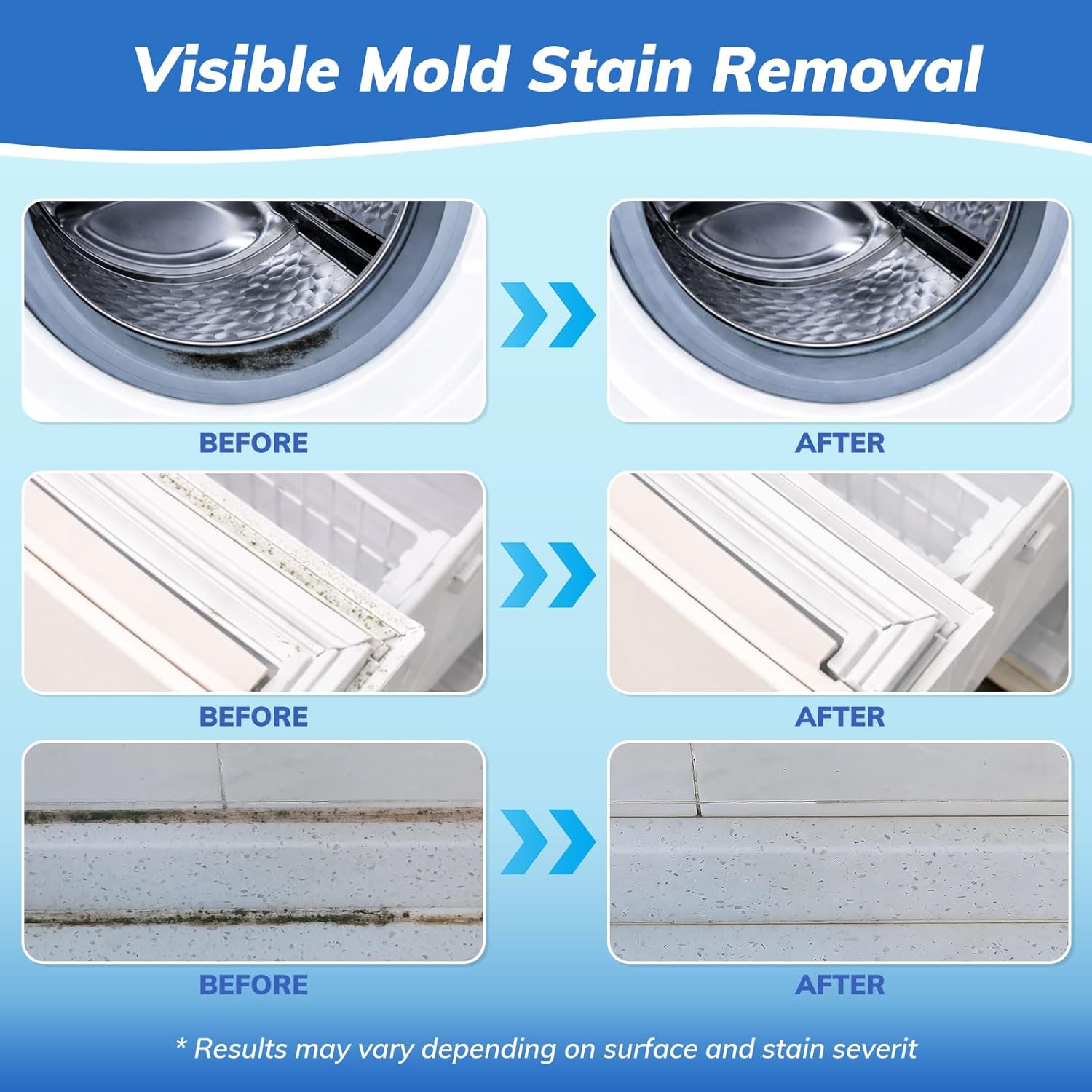 Regine Switzerland Mold-Stain Remover Gel - Low Odor Cleaner for Washing Machines & Bathrooms