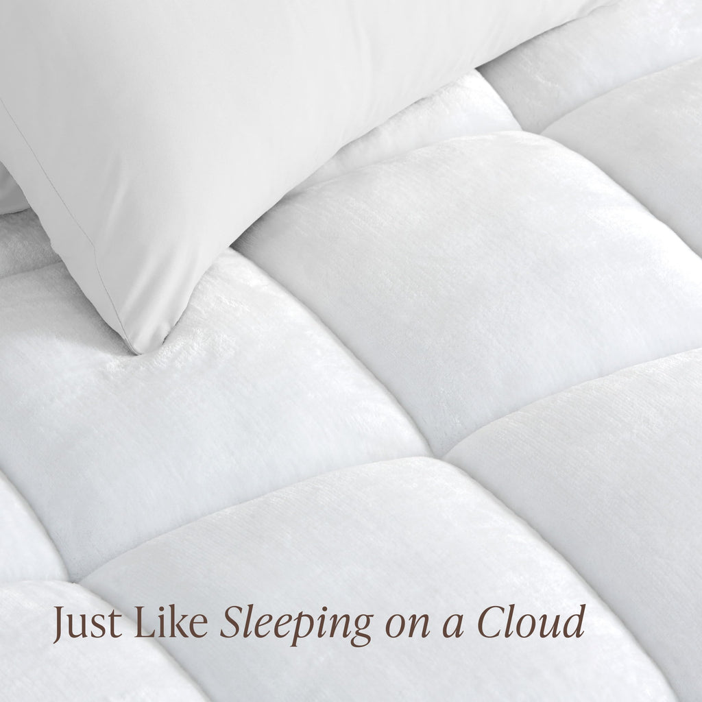 Bare Home Split Head Flex King Microplush Mattress Topper - Pillow Top Reversible - Dual Sided All-Season - 8" to 24" Deep Pocket - Soft Fitted Cover - Plush Mattress Pad (Split Head Flex King)