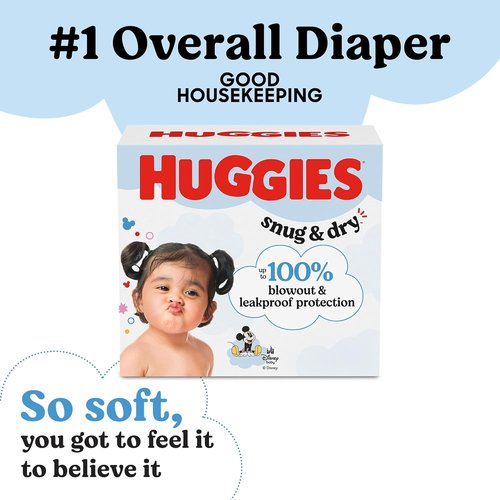 Huggies Size 4 Diapers - Snug & Dry Protection for Babies (22-37 lbs) | 92 Count Pack