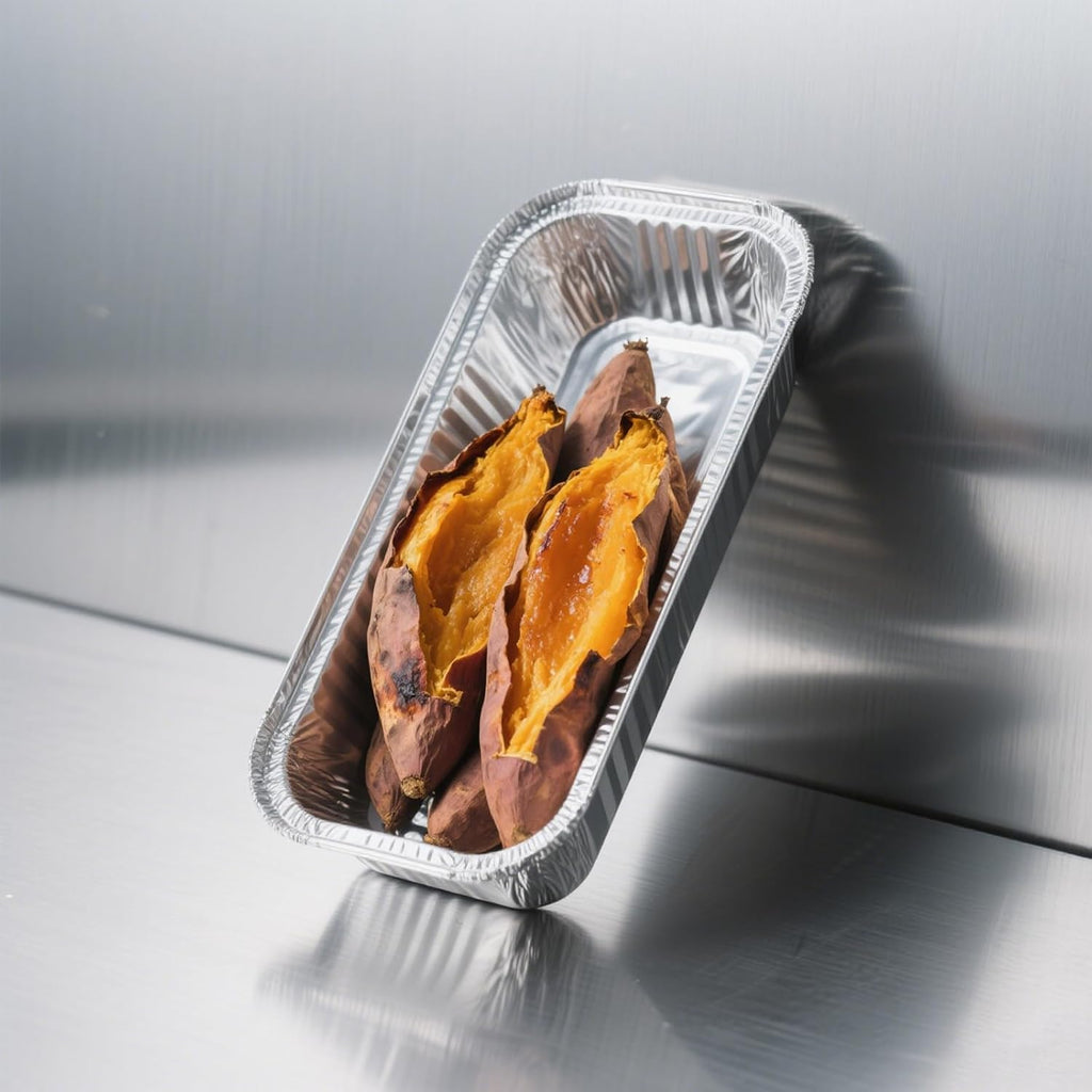 MANCHAP Foil Bread Baking Pans - 100 Pack Aluminum Trays for Food Storage | 8.6 x 4.5 x 2.4 Inch Silver