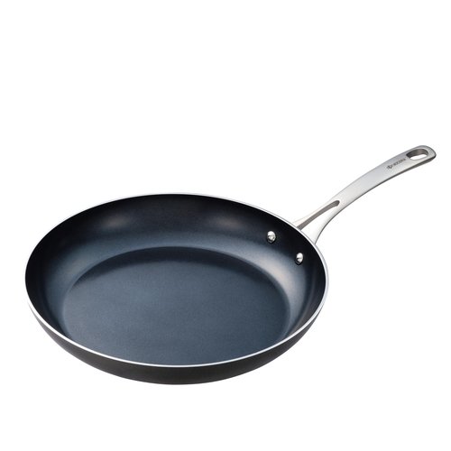 KYOCERA Ceramic Frying Pan with Ceramic Non-Stick Coating, 12 inches, PFAS/PTFE Free, Stainless Steel Handle, Suitable for All Stove Types