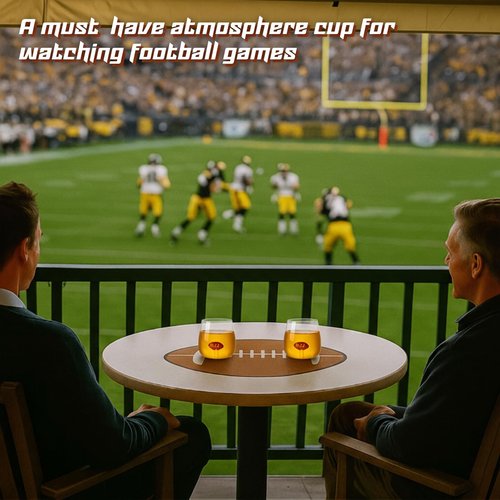 Potchen 2 Pcs Football Wine Glasses 3D Stemless Football Icon Juice Glass Cups Cool Cocktail Glassware for Birthday Sports Themed Party Supplies Gifts for Friends Colleague Coworkers