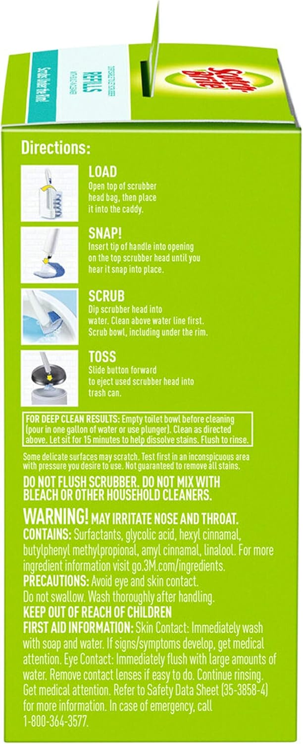 Scotch-Brite Toilet Scrubber Refills - Effectively Removes Rust & Hard Water Stains | 10 Disposable Blue Refills