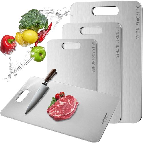 Titanium Cutting Board Double-Sided 100% Pure Titanium Cutting Boards for Kitchen - Food-Grade titanware chopping boards Non-Stick Durable and easy to clean (13.3 x 9 in)