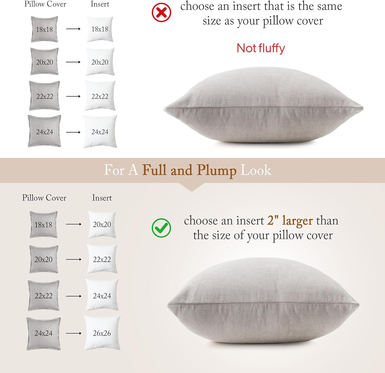Puredown® Decorative Feather Down Throw Pillow Inserts - Set of 2, White | Machine Washable, 18 x 18 Inches