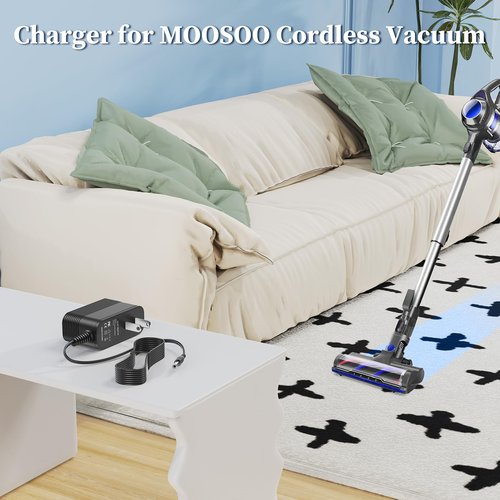 26V Charger for MOOSOO Cordless Vacuum Cleaner Power Cord Replacement for MOOSOO M X6 XL618 XL-618A K17 K17 Pro VC01 M24 M8 Stick Vacuum Cleaner Power Adapter Supply
