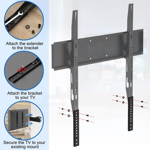 Vertical VESA TV Mount Extender Bracket Kit Compatible Designed for Low VESA Pattern TV’s,Fits for TV Ceiling Mounts,Extension Bracket Plate
