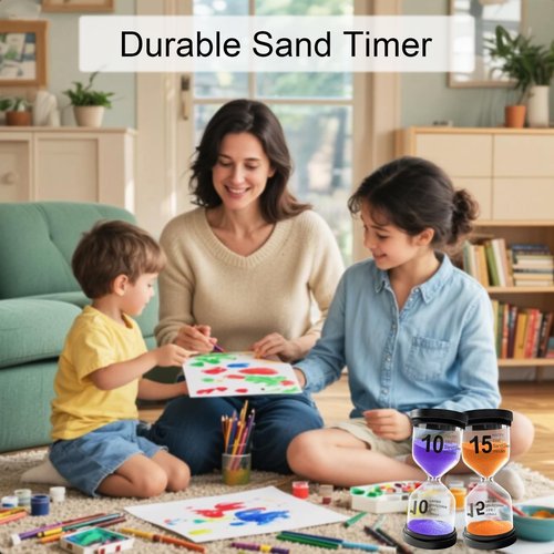Sand Timer 5 Minute, Plastic Sand Clock for Kids, Acrylic Hourglass, Small Sandglass 5 Min for Classroom,Game,Decorative (Purple)