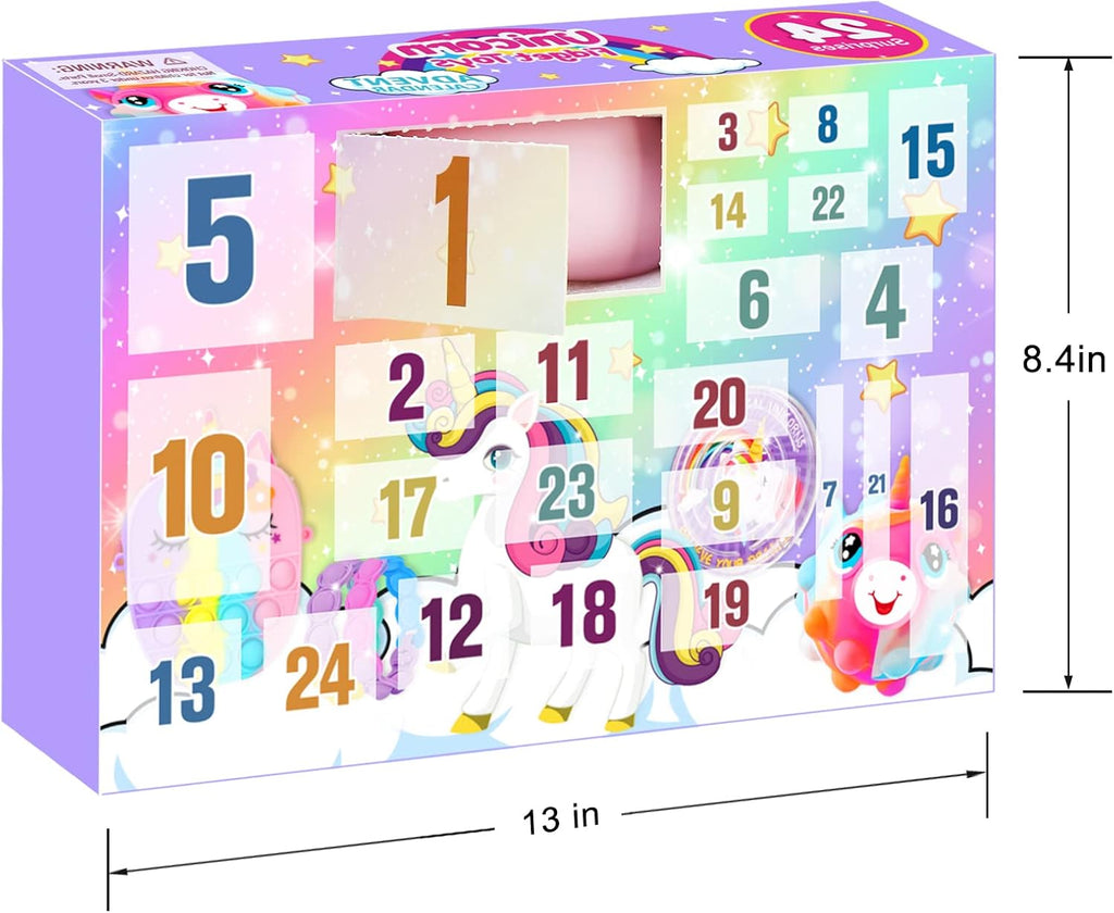 Unicorn Fidget Toys Advent Calendar 2025 | 24 Days of Sensory Surprises for Kids Ages 3-10