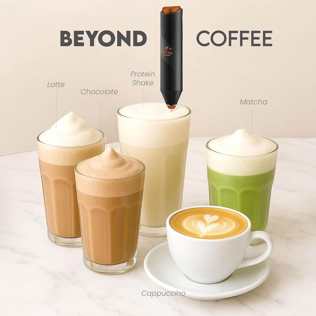 Zulay Kitchen Milk Frother - Ultra-Fast Handheld Mixer with Stainless Steel Whisk | Perfect for Coffee, Protein, Matcha & More