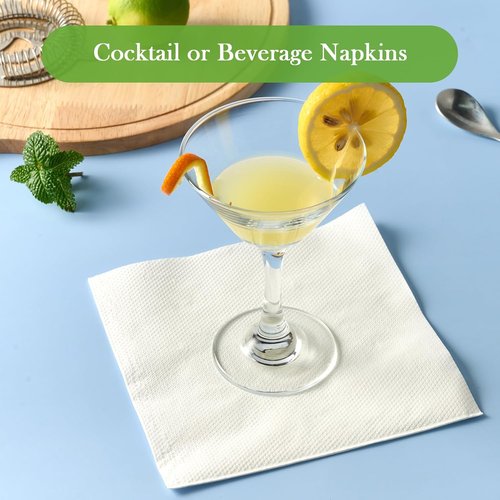 ECOLipak Lunch Napkins - 250 Count Soft & Absorbent 2-Ply Paper Napkins | 6.5x6.5 Inch Folded