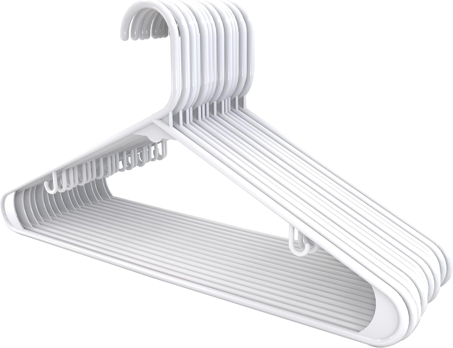 Utopia Home Plastic Hangers - Durable Space-Saving Clothes Organizer - 20 Pack for Shirts, Pants & Coats (White)
