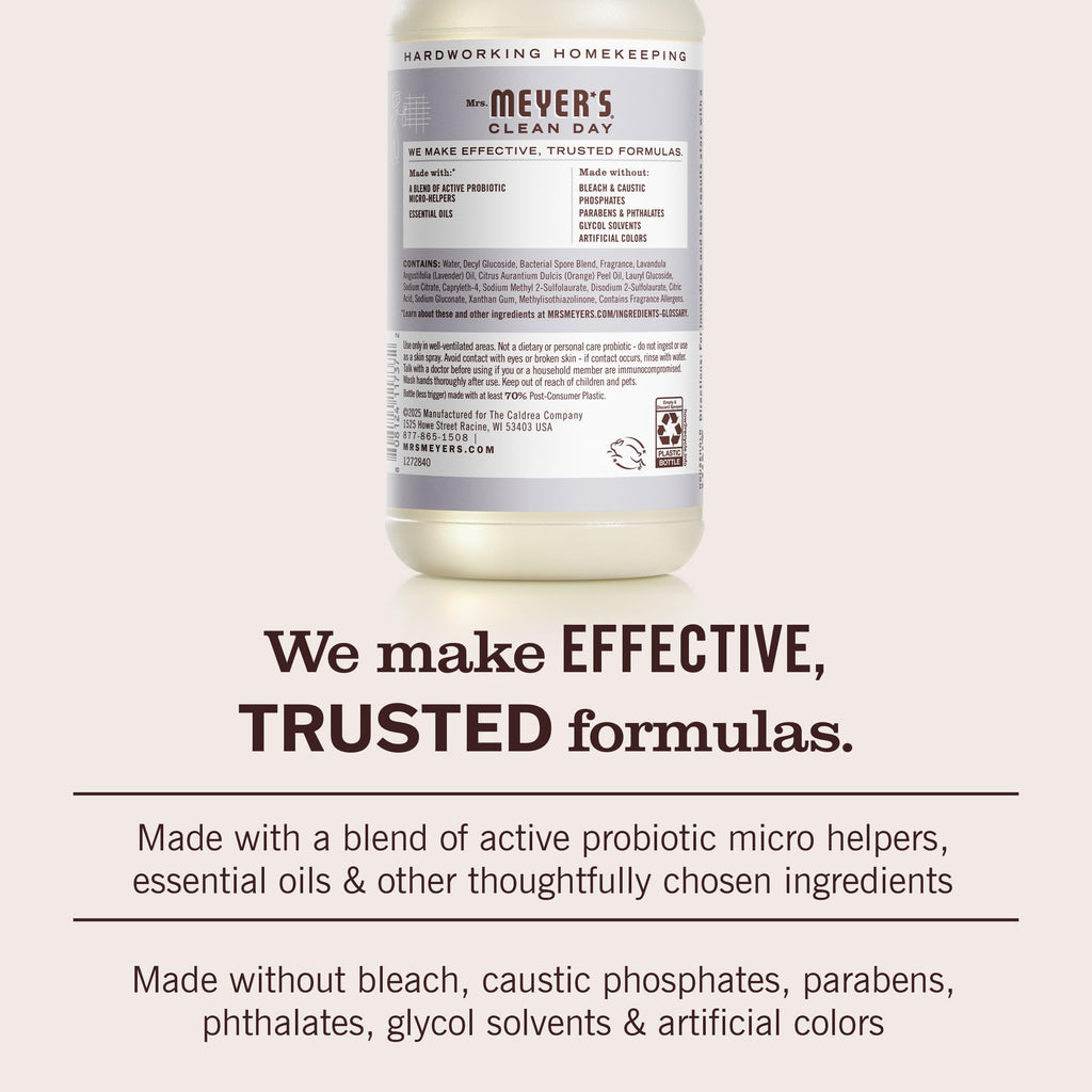 MRS. MEYER'S CLEAN DAY's Probiotic Daily Shower Spray Cleaner, Made With Essential Oils And Other Thoughtfully Chosen Ingredients, Lavender, 16 oz.
