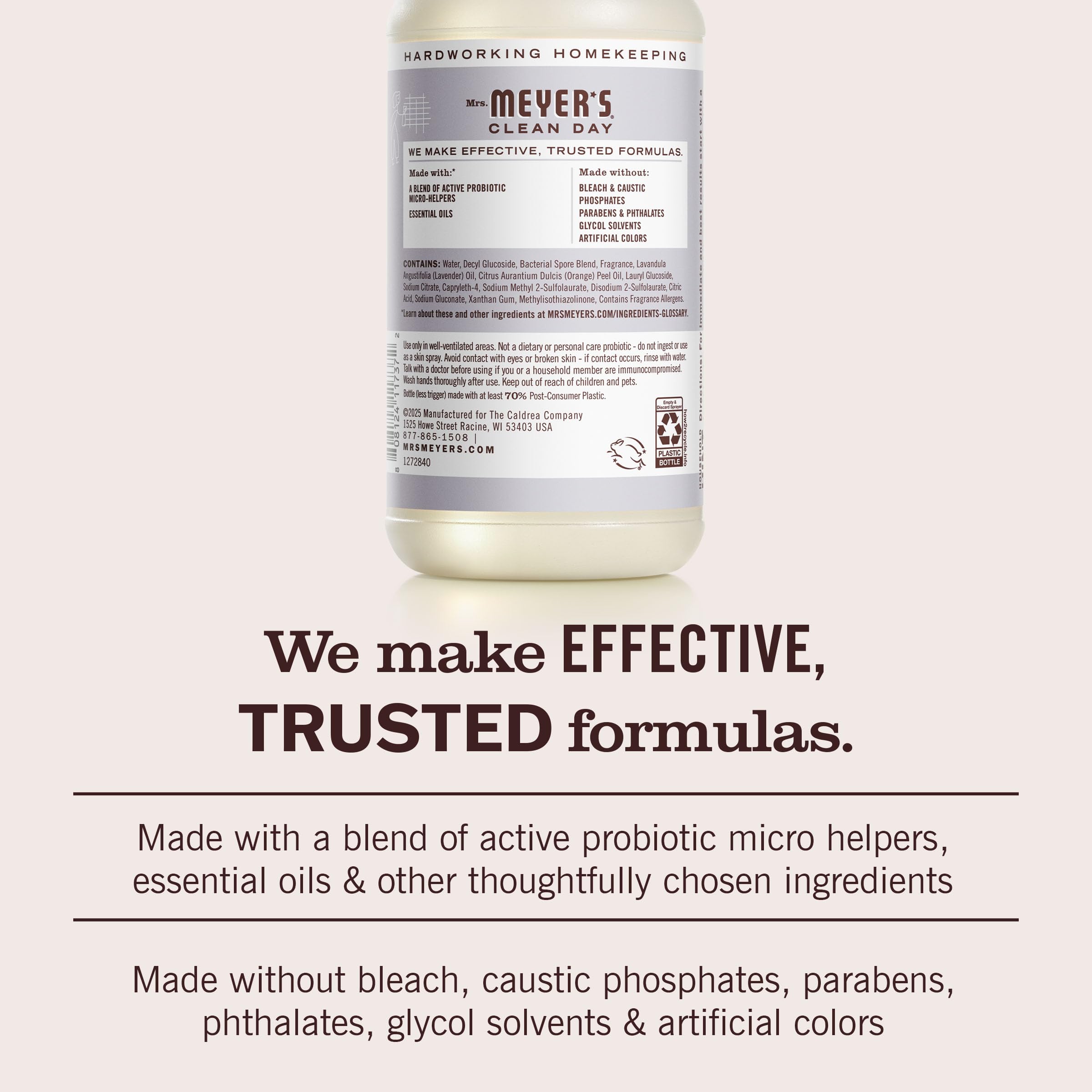 MRS. MEYER'S CLEAN DAY's Probiotic Daily Shower Spray Cleaner, Made With Essential Oils And Other Thoughtfully Chosen Ingredients, Lavender, 16 oz.