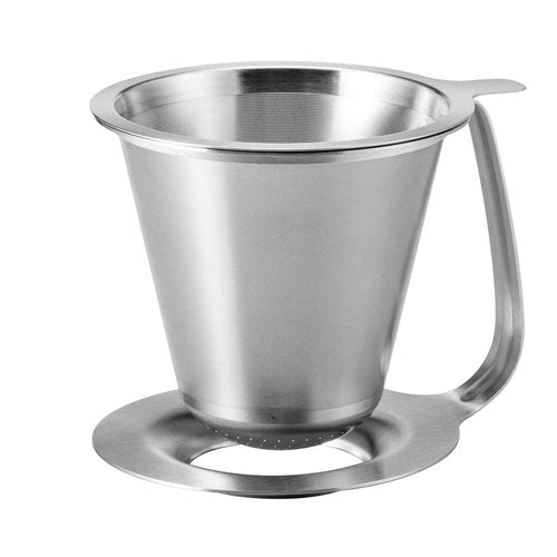HARIO KDD-02-HSV Double Stainless Steel Dripper Kasuya Model, For 1-4 Cups, Hairline Silver