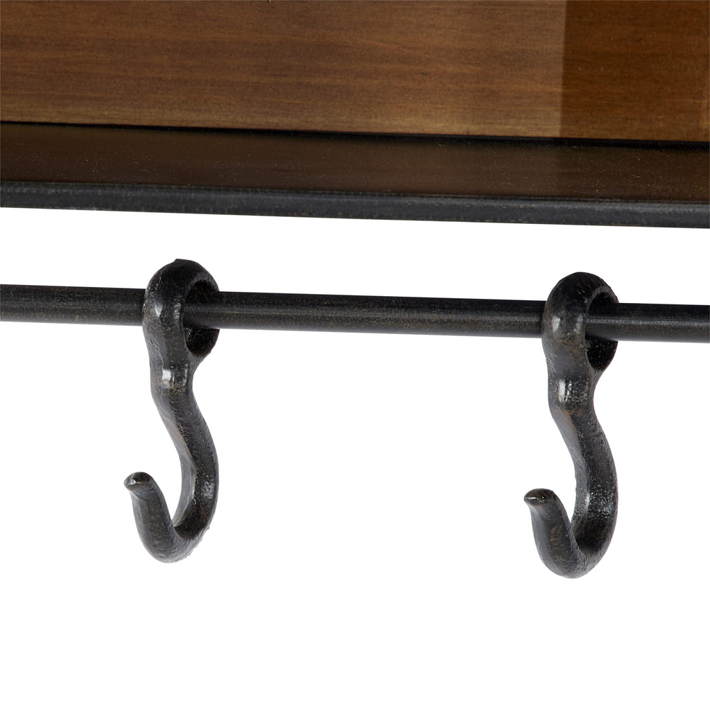 Deco 79 Industrial Metal Wall Hook, 23"W x 14"H, Brown