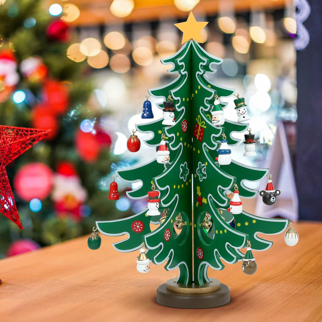 LIHAO Christmas Advent Calendar, 24 Days Tabletop Christmas Tree Countdown Calendar with 24PCS Ornaments for Boys Girls Kids Party Favors, Classroom Prizes Xmas Gift