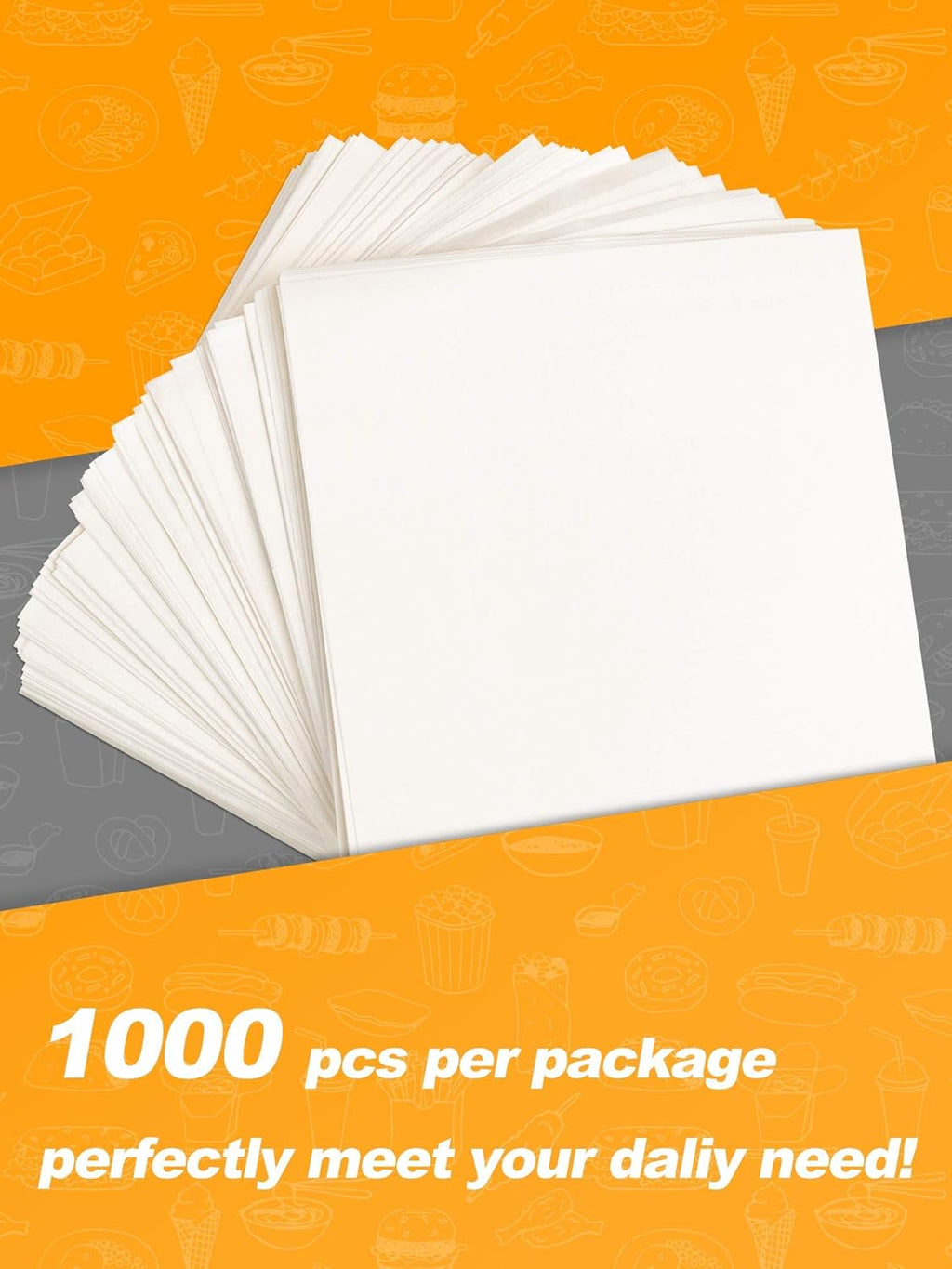 SMARTAKE Non-Stick Wax Paper - 1000 Pcs 6 x 6 Inches Hamburger Patty & Sandwich Separators | White