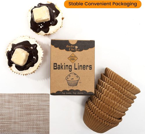 Bake Choice Non-Stick Cupcake Liners - 600 Pcs Greaseproof Muffin Papers for Parties & Weddings