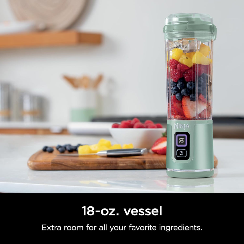 Ninja Blast Portable Blender - Cordless 18oz Personal Blender for Smoothies & Shakes | BPA-Free, USB-C Rechargeable, Tinted Mint