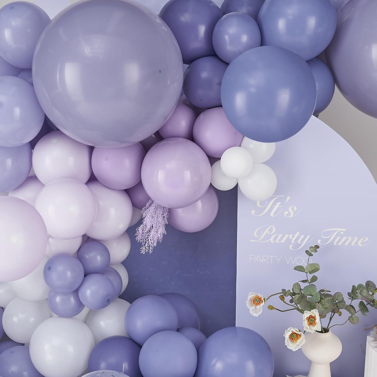 PartyWoo Purple Balloon Arch Kit - 140 Pcs in Lavender & Lilac - Various Sizes for Baby Showers & Weddings